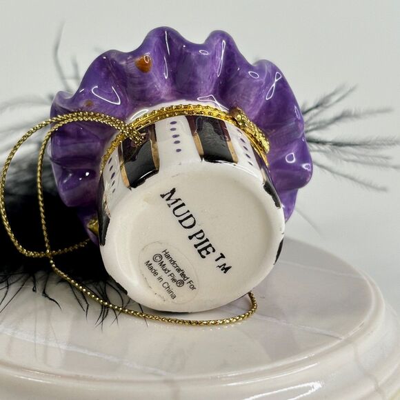 Porcelain Hinged Trinket Box Mud Pie Pillbox Fashion Set Hat Shoe Purse Vintage - Picture 6 of 11